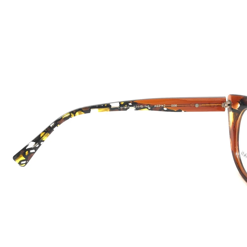 Alain Mikli Eyeglasses Frames Coralti A03142 006 Brown Yellow Mosaic 52-15-145